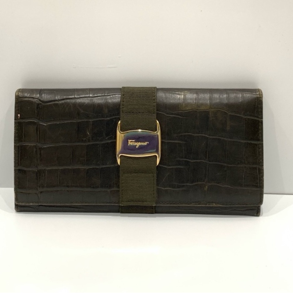 Salvatore Ferragamo Vara Brown Leather Wallet